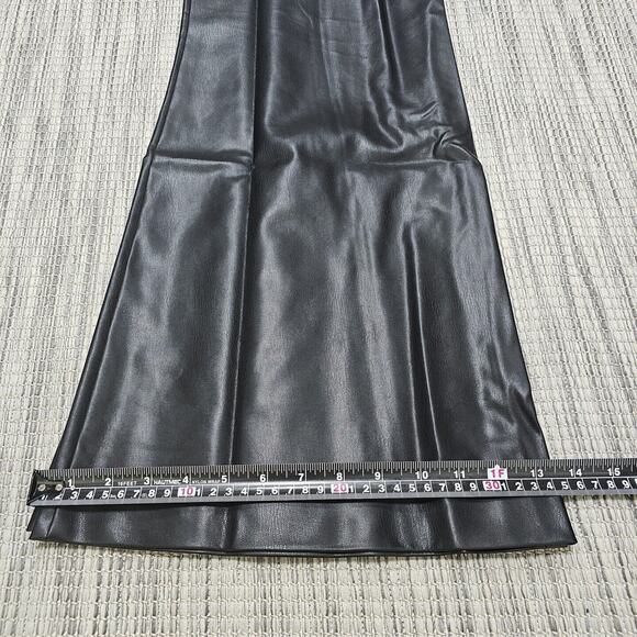 Hutch x Anthropologie Black Rez Faux Leather Flare Dress Pants Womens Size 12 - Picture 10 of 12